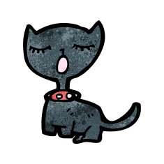 cartoon black cat N63