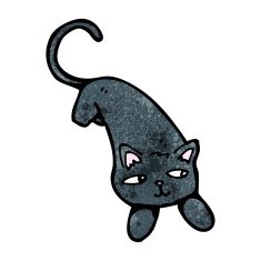 cartoon black cat N65