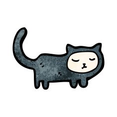 cartoon black cat N67