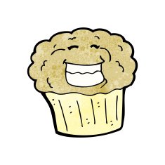 cartoon grinning muffin N2