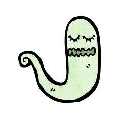 cartoon green ghost N23
