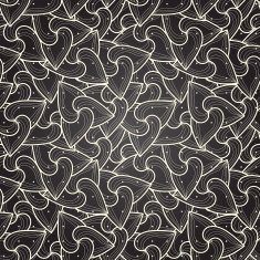 Seamless dark floral hand-drawn pattern with dots