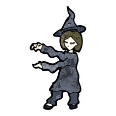 Cartoon Witch Casting Spell N24