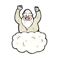 cartoon god on cloud N16