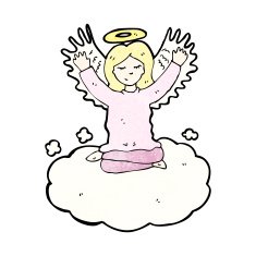 cartoon angel old cloud N4