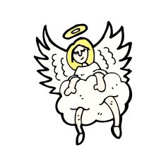 cartoon angel old cloud N5