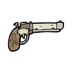 cartoon old pistol N2