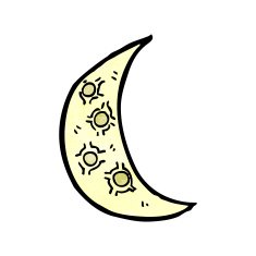 Cartoon Crescent Moon N22