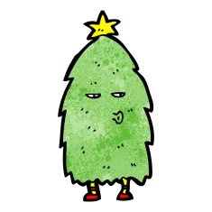 christmas tree cartoon character N3