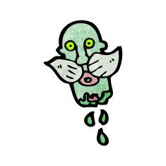 gross severed zombie head cartoon N3