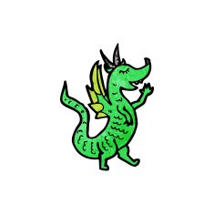 cartoon little green dragon N2