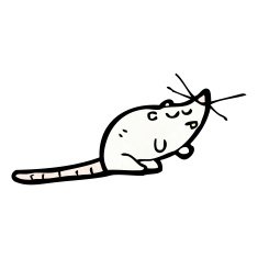cartoon white mouse N28