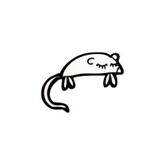 cartoon white mouse N33