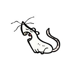 cartoon white mouse N34