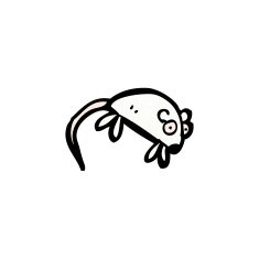cartoon white mouse N36