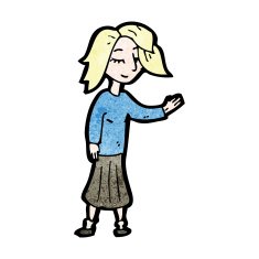 cartoon waving girl N12