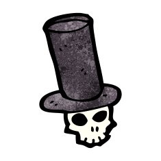 skull in top hat cartoon N9