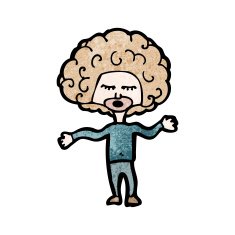 cartoon big hair boy N3