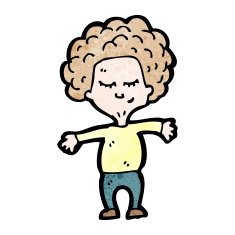 cartoon big hair boy N4