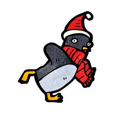 Cartoon Christmas Penguin N27