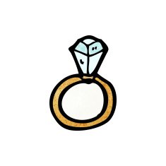 cartoon diamond engagement ring N3
