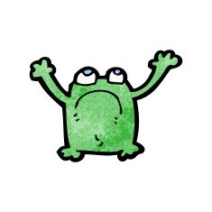 cartoon unhappy frog N2