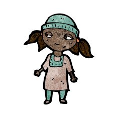 cartoon girl wearing hat N2