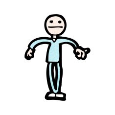 cartoon stick man shrugging shoulders N3