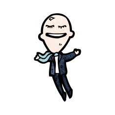cartoon balloon head businesm N4