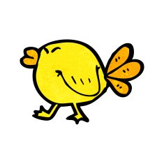 funny cartoon bird N198
