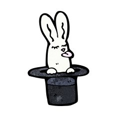 cartoon rabbit in top hat N6