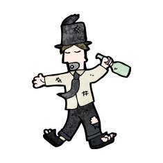 cartoon drunk old hobo N2