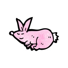 cartoon pink rabbit N52
