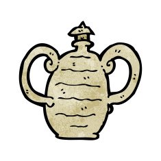 cartoon old clay pot N5