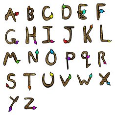 cartoon alphabet N33