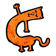 funny cartoon cat N194