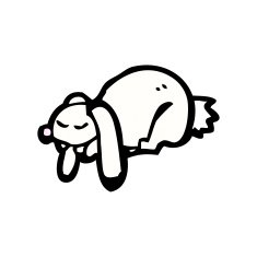cartoon white rabbit N16