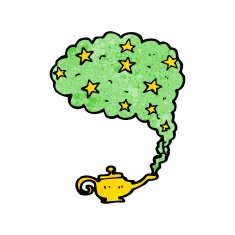 cartoon genie in bottle N4