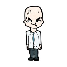 cartoon stressed bald man N12