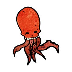 cartoon tentacle skull monster N6