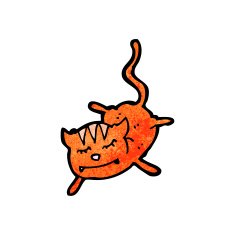 funny cartoon cat N195