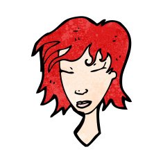 cartoon female face N163