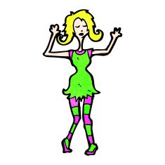 cartoon disco woman N3