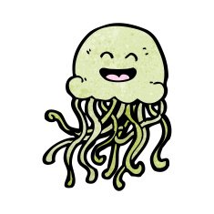 happy jellyfish cartoon N3