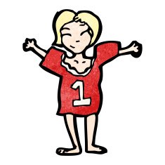 cartoon woman in sports shirt N2