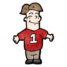 cartoon man in sports shirt N2