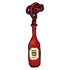 red wine bottle cartoon N4