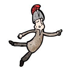 cartoon man in ancient helmet N2