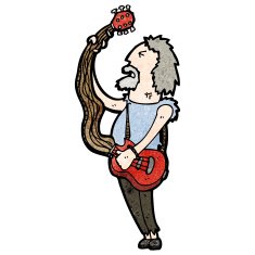cartoon old guitar player N4