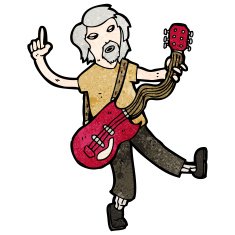 cartoon old guitar player N6